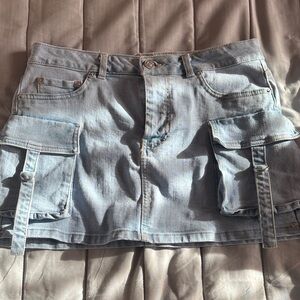 Love Tree Light Blue Mini Skirt